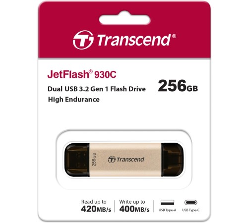 Флеш-накопитель/ Transcend 256GB JetFlash 930C USB 3.2 OTG Type C High Speed Флеш-накопитель/ Transcend 256GB JetFlash 930C USB 3.2 OTG Type C High Speed