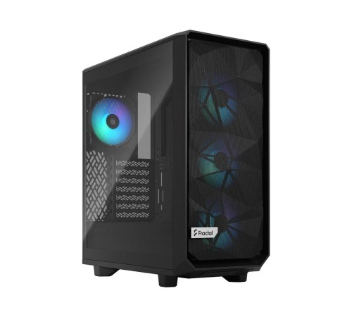 Корпус ПК без блока питания/ Case Fractal Design Meshify 2 Compact RGB TG Light Tint, Midi-Tower, 4x120mm RGB, 2xUSB-A 3.2 + 1xUSB 3.2 Type-C ATX, mATX, mITX Black