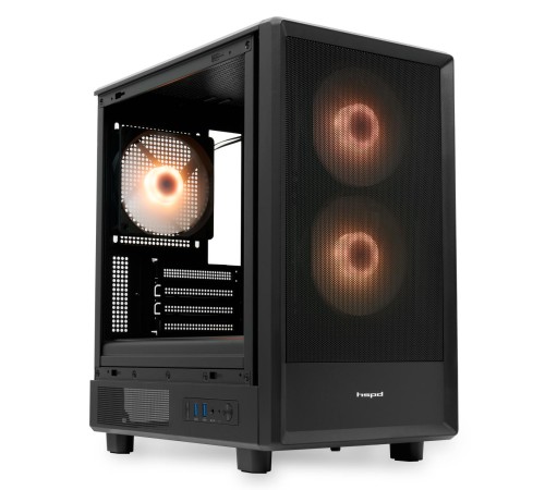 Корпус без блока питания/ Case HSPD M310, Mesh Mini-tower, Black, TG, 0.4 SPCC, 3x120mm ARGB (Orbis F1) mATX, mITX 180/280/160mm 1x2.5", 1x3.5", 4xPCI 2xUSB-A 3.0 452x277x418mm Корпус без блока питания/ Case HSPD M310, Mesh Mini-tower, Black, TG, 0.4 SPCC, 3x120mm ARGB (Orbis F1) mATX, mITX 180/280/160mm 1x2.5", 1x3.5", 4xPCI 2xUSB-A 3.0 452x277x418mm