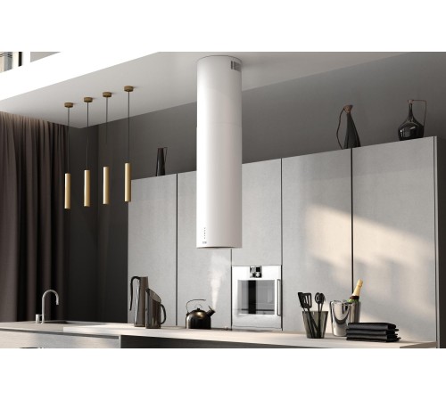Вытяжка Franke/ Best, Цилиндрическая островная вытяжка REEF 35 WH, 35 см, 750 м3/ч, электронное управление, LED освещение, 66 дБ, Угольный фильтр Ф-10 (опция), цвет белый
