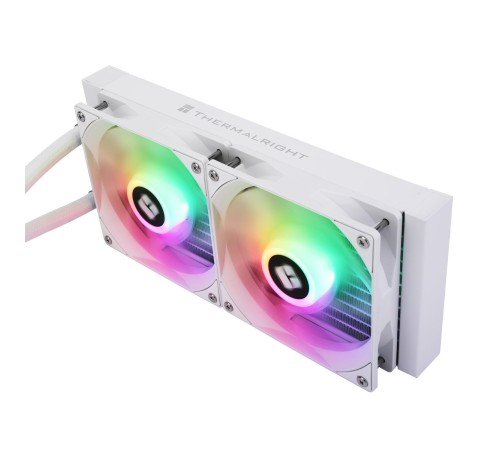 Водяное охлаждение для процессора/ Water Cooling System Thermalright Aqua Elite 240 White Argb V3 (240mm, White, ARGB/ Fans: 2x120mm, 66.17CFM, 25.6dBA, 1500RPM/ Pump height 53mm, 23dBA, 3300RPM, Rad thickness 27mm/ S: 1200, 1700, 1851, 2011, 2066, 115X,