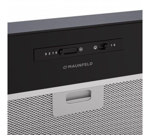 ВЫТЯЖКА MAUNFELD Crosby Light (C) 60cm BLACK/ ширина 600 мм, встраиваемая, ползунковое управление, 3 скорости, 850 м3/ч, до 40 м2, 48 дБ, черный