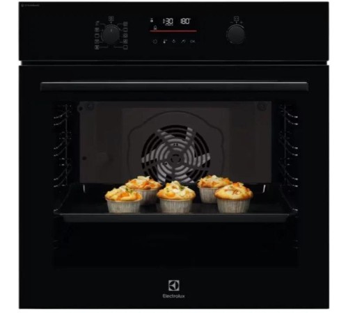 Встраиваемые электрические духовки ELECTROLUX/ Электрический духовой шкаф с конвекцией, приготовление на пару, объем 72 л, утапливаемые переключатели, 9 режимов,очистка каталитическая, 3 стекла в дверце, направляющие проволочные + телескопические (1 урове