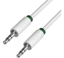 Greenconnect Кабель аудио 3.0m jack 3,5mm/jack 3,5mm белый, зеленая окантовка, ультрагибкий, 28 AWG, M/M, Premium GCR-AVC1662-3.0m, экран, стерео