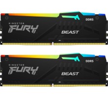 Память оперативная/ Kingston 16GB 5600MT/s DDR5 CL40 DIMM (Kit of 2) FURY Beast RGB XMP