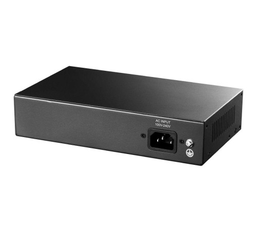 Коммутатор/ 8-Port 10/100M PSE RJ-45  +2 RJ45 10/100M Uplink Port Unmanaged PoE+ Switch 120W, CCTV/VLAN mode support, long distance:250M at CCTV mode.  802.3af/at standard, Support PD Alive Function, ±4 KV Surge Protection, Alternative 1/2(+),3/6(-),Steel