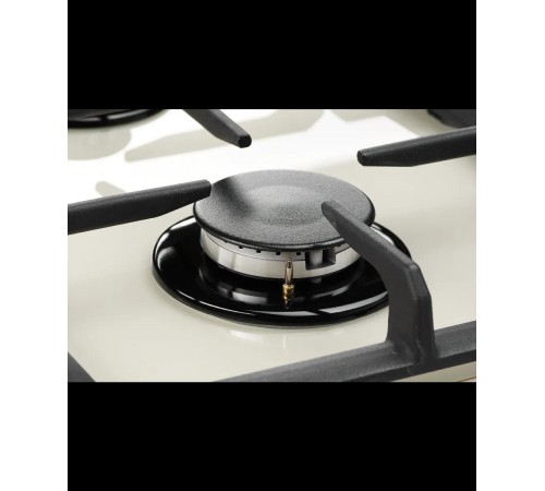 Газовая варочная поверхность Kuppersberg/ Газовая варочная поверхность, закаленное стекло, ширина 90 см, 5 газовых конфорок, WOK конфорка(4,2 кВт), автоподжиг, газ-контроль, чугунные решетки, Коллекция Classic, Цвет бежевый, Цвет фурнитуры бронзовый