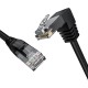 GCR Патч-корд прямой 5.0m UTP кат.5e, черный, нижний угол, литой, ethernet high speed, RJ45, T568B