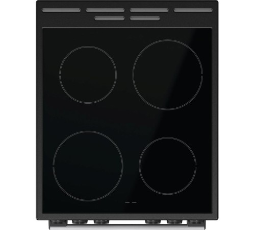 Плита Gorenje/ Плита Gorenje, полезный объем 70 л, эргономичные переключатели, сенсорный программатор IconLED, эмаль SilverMatte, очистка паром, индикатор остаточного тепла для каждой конфорки, телескопические направляющие, дверца CompactDoor 2 стекла + 1