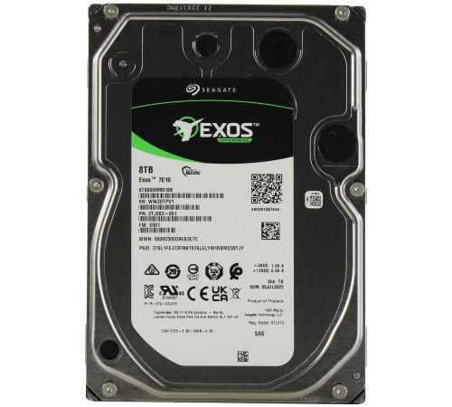 Жесткий диск/ HDD Seagate SAS 8Tb Exos 7E10 12Gb/s 7200 256Mb 1 year warranty (replacement ST8000NM001A)