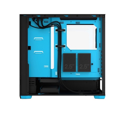 Корпус ПК без блока питания/ Case Fractal Design Pop Air RGB Cyan Core TG Clear Tint, Midi-Tower, 3x120mm RGB, 2xUSB-A 3.2 ATX, mATX, mITX Black/Cyan