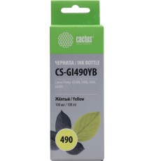 -/ Чернила Cactus CS-GI490YB GI-490 желтый 100мл для Canon Pixma G1400/G2400/G3400