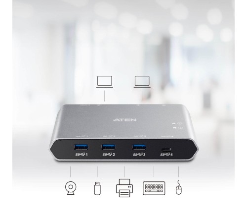 2-портовый коммутатор для совместного использования устройств с портом USB-C Gen 2 и функцией сквозной передачи питания/ 4x2 USB 3.1 Gen1 Peripheral Sharing Switch 2-портовый коммутатор для совместного использования устройств с портом USB-C Gen 2 и функцией сквозной передачи питания/ 4x2 USB 3.1 Gen1 Peripheral Sharing Switch