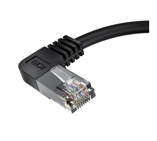 GCR Патч-корд прямой 1.0m UTP кат.5e, черный, левый угол, литой, ethernet high speed, RJ45, T568B, GCR-53127 GCR Патч-корд прямой 1.0m UTP кат.5e, черный, левый угол, литой, ethernet high speed, RJ45, T568B, GCR-53127