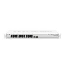Коммутатор MikroTik Cloud Smart Switch 326-24G-2S+RM with 24 x Gigabit Ethernet ports, 2x SFP+ cages, SwOS, 1U rackmount case, PSU