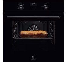 Встраиваемый духовой шкаф/ Электрический духовой шкаф с конвекцией, приготовление на пару, объем 65 л, 8 режимов, очистка каталитическая, 2 стекла в дверце, направляющие проволочные, черный цвет
