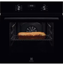 Встраиваемый духовой шкаф/ Электрический духовой шкаф с конвекцией, приготовление на пару, объем 65 л, 8 режимов, очистка каталитическая, 2 стекла в дверце, направляющие проволочные, черный цвет