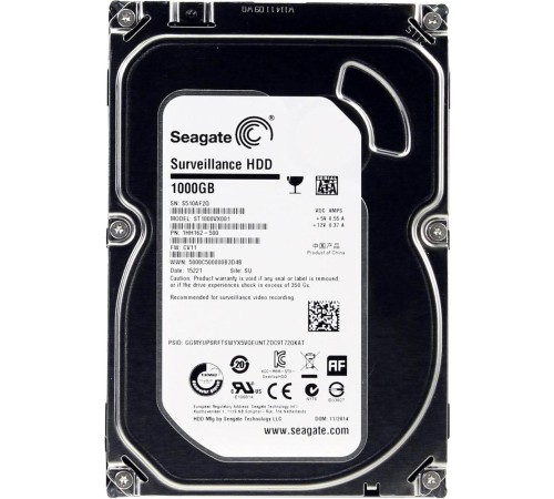 Жесткий диск/ HDD Seagate SATA3 1Tb Surveillance 5900 RPM 64Mb (clean pulled) 1 year warranty