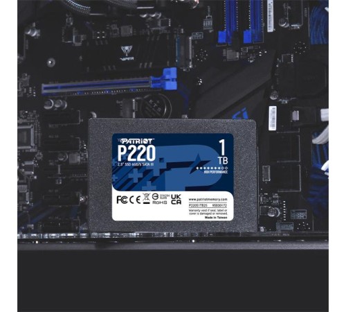 Твердотельный накопитель Patriot SSD P220 1TB SATA3 2.5" R550/W500 TBW 480TB 3D NAND Твердотельный накопитель Patriot SSD P220 1TB SATA3 2.5" R550/W500 TBW 480TB 3D NAND