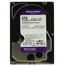 Жесткий диск/ HDD WD SATA3 6TB Purple 5400 RPM 64Mb  1 year warranty