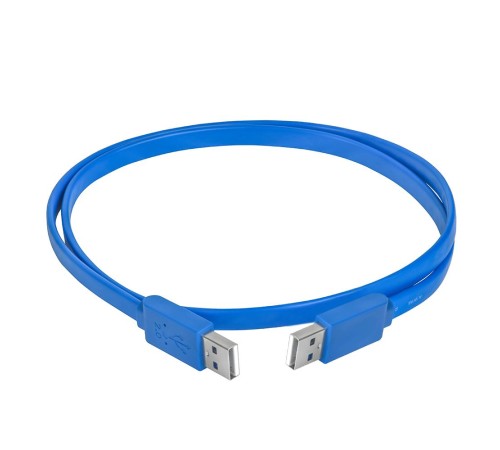 GCR Кабель PROF 1.5m USB 2.0, AM/AM, плоский, синий, морозостойкий, GCR-UM4MF-BD-1.5m