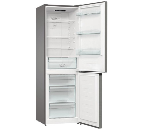 Холодильник Gorenje/ Холодильник Gorenje, отдельностоящий, объем 320 л (210+110 л), No Frost Plus, Multiflow 360, быстрое замораживание, цифровой дисплей, электронное управление, энергоэффективность А++, уровень шума 38 дБ, цвет нержавеющая сталь
