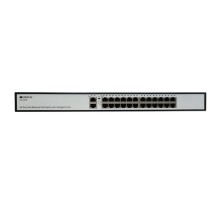 Коммутатор/ Неуправляемый PoE-коммутатор, 24x100Base-TX PoE, 2x1000Base-T, PoE-бюджет 285 Вт, PoE до 250 м, комплект для установки в 19" стойку