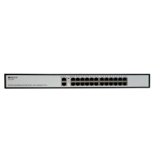Коммутатор/ Неуправляемый PoE-коммутатор, 24x100Base-TX PoE, 2x1000Base-T, PoE-бюджет 285 Вт, PoE до 250 м, комплект для установки в 19" стойку