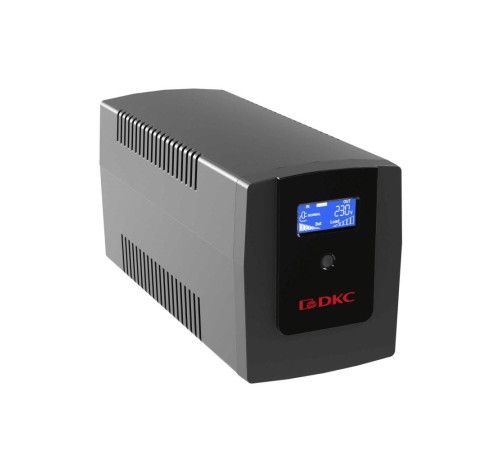 Линейно-интерактивный ИБП ДКС серии Info LCD, 1200 ВА/720 Вт, 1/1, 4xIEC C13, USB + RJ45, LCD, 2x7Aч Линейно-интерактивный ИБП ДКС серии Info LCD, 1200 ВА/720 Вт, 1/1, 4xIEC C13, USB + RJ45, LCD, 2x7Aч