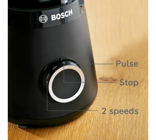 Блендер Bosch/ Блендер Bosch, стационарный, мощность 1200 Вт, поворотный переключатель, импульсный режим, 2 скорости, цвет черный/серебристый Блендер Bosch/ Блендер Bosch, стационарный, мощность 1200 Вт, поворотный переключатель, импульсный режим, 2 скорости, цвет черный/серебристый