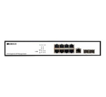 Коммутатор/ Managed L2 Switch 8x1000Base-T, 2x1000Base-X SFP, RJ45 Console, 19" w/brackets