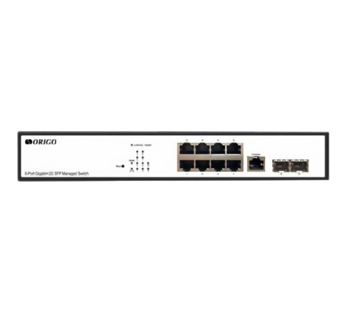 Коммутатор/ Managed L2 Switch 8x1000Base-T, 2x1000Base-X SFP, RJ45 Console, 19" w/brackets