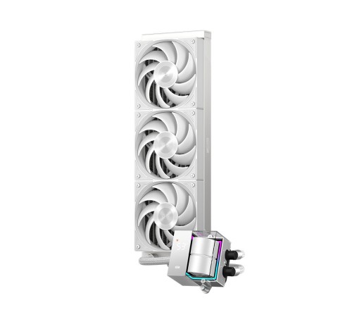 Система охлаждения/ Water Cooling System PCCooler DS360 WH (310W, 360mm, LED temp., White, ARGB Pump/ Fans: 3x120mm, 86.73CFM, 28dBA, 2200RPM/ Pump height 67mm, 28dBA, 3200RPM, Rad thickness 27mm/ S: 1851, 1700, 1200, 20XX, 115X, AM5, AM4) Система охлаждения/ Water Cooling System PCCooler DS360 WH (310W, 360mm, LED temp., White, ARGB Pump/ Fans: 3x120mm, 86.73CFM, 28dBA, 2200RPM/ Pump height 67mm, 28dBA, 3200RPM, Rad thickness 27mm/ S: 1851, 1700, 1200, 20XX, 115X, AM5, AM4)