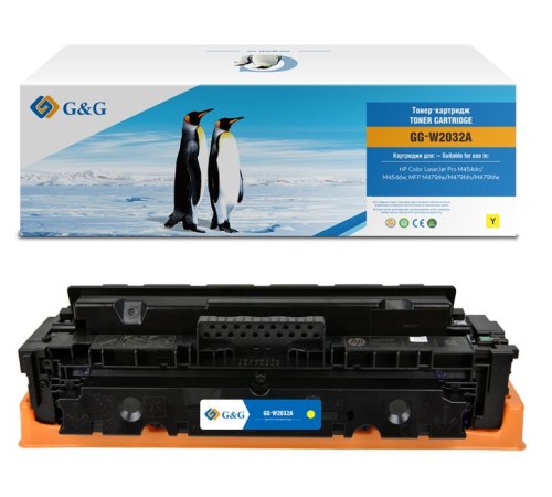 Картридж Cartridge G&G 415A для HP CLJ M454/M479, с чипом (2100стр.), желтый (аналог W2032A)