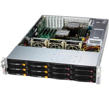 Серверная платформа Supermicro SuperStorage 2U Server 621E-ACR12L noCPU(2) 5th/4/th Gen(MCC carrier)/TDP 270W/no DIMM(16)/ 12x3.5/2.5 SAS/SATA(HBA 3816L)/2x10GbE/2x1200W/SFT-DCMS-Single