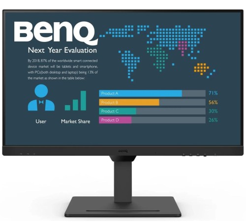Мониторы/ Benq BL2790QT 27'', 2560x1440, IPS,  60Hz, 20M:1, 250cd, 5ms, 2*HDMI, DP, USB-C (65W)Speakers, Height adj 110, Pivot, Flicker-free; Low Blue Light, 3Y, Black