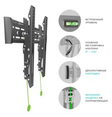 ONKRON кронштейн для телевизора 32"-65" наклонный, чёрный SN14