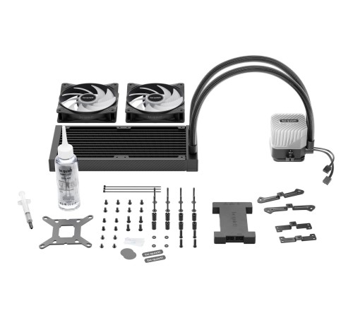 Водяное охлаждение для процессора/ Water Cooling System be quiet! LIGHT LOOP 240mm (250W, 240mm, Black, ARGB/ Fans: 2x120mm, 61.8CFM, 34.9dBA, 2100RPM/ Pump 2900RPM, Rad thickness 27mm/ S: 1851, 1700, 1200, 115X, AM5, AM4)