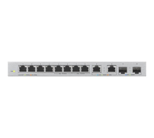 Коммутатор/ Switch Zyxel XGS1010-12, 8xGE, 2x1/2.5GE, 2xSFP+, desktop, silent