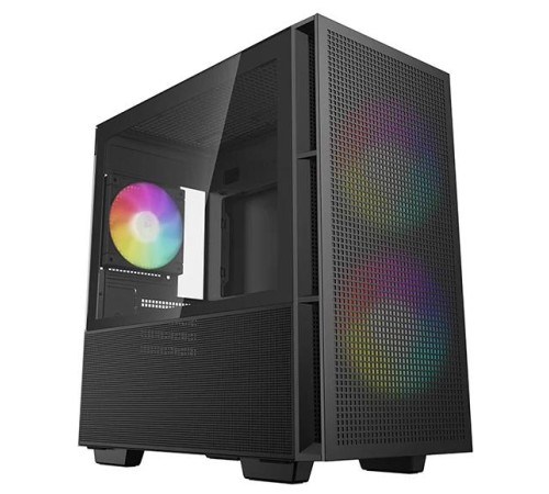 корпус Deepcool CH360 без БП, боковое окно (закаленное стекло), 2x140мм ARGB LED вентилятор спереди и 1x120мм ARGB LED вентилятор сзади, черный, mATX (R-CH360-BKAPE3-G-1)