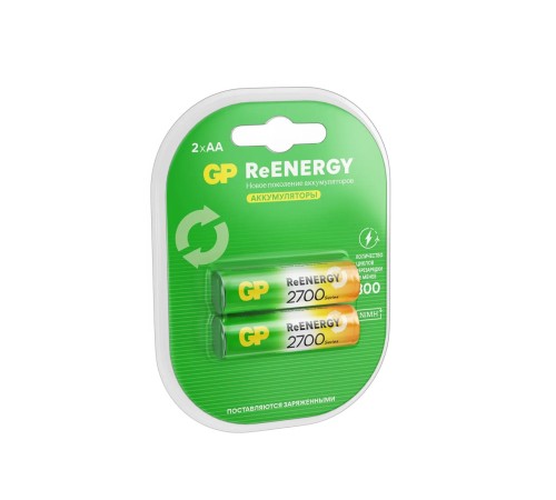 Аккумулятор Перезаряжаемые аккумуляторы GP ReEnergy 270AAHC AA, емкость 2650 мАч - 2 шт. в клемшеле