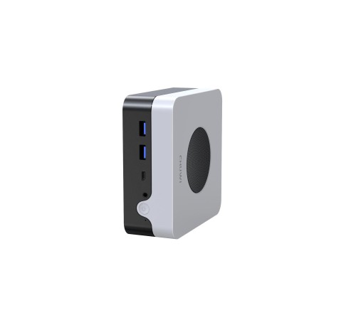 Компьютер/ Chuwi LarkBox X  Intel N-series N100(0.8Ghz)/12288Mb/512SSDGb/Int:Intel UHD Graphics/BT/WiFi/war 1y/0.4kg/Grey+White/Win11Home + USB2.0*2/USB3.2*2/Type-C*1/HDMI*1/DP*1/RJ45*2/WIFI6,BT5.2/bracket
