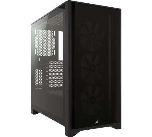 Корпус без блока питания/ Case Corsair iCUE 4000X RGB, Midi-Tower, TG, 3x120mm RGB, 1xUSB-A 3.2, 1xUSB 3.2 Type-C, E-ATX, ATX, mATX, mITX Black