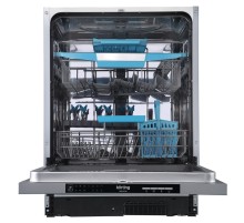 Встраиваемая посудомоечная машина Korting/ Полновстр., 60 см, 14 компл.,Третья мини-корзина для столовых приборов,  А++/A/A, Электронное управление,индикаторы белого цвета Cold White, 6 программ, Активная сушка, Отложенный старт:  3/6/9 часов, Разбрызгива