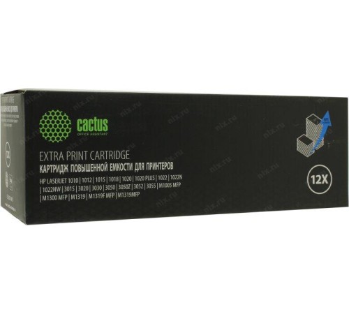 -/ Картридж лазерный Cactus CS-Q2612X-MPS Q2612X черный (3000стр.) для HP LJ 1010/1012/1015/1018/1020