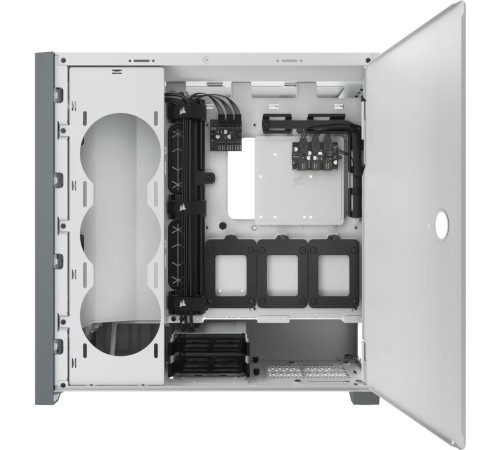 Корпус без блока питания/ Case Corsair iCUE 5000X RGB, Midi-Tower, TG, 3x120mm RGB, 2xUSB-A 3.2, 1xUSB 3.2 Type-C, E-ATX, ATX, mATX, mITX White