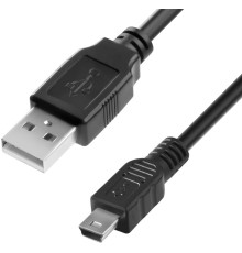 Greenconnect Кабель 0.5m USB 2.0, AM/mini 5P, черный, 28/28 AWG, экран, армированный, морозостойкий, GCR-UM2M5P-BB2S-0.5m