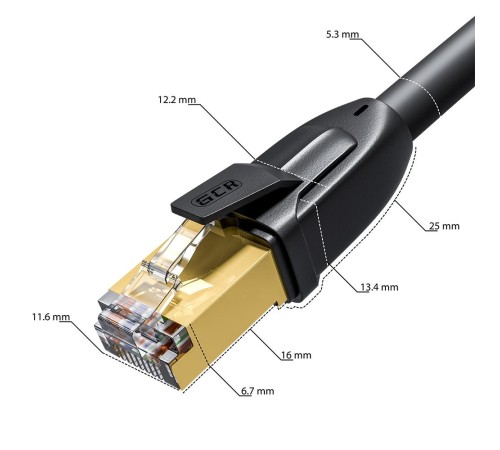 GCR Патч-корд PROF прямой 0.75m, FTP медь кат.6, позолоч. контакты и коннектор, 25 AWG, Deluxe ethernet high speed 10 Гбит/с, RJ45, T568B, GCR-52546 GCR Патч-корд PROF прямой 0.75m, FTP медь кат.6, позолоч. контакты и коннектор, 25 AWG, Deluxe ethernet high speed 10 Гбит/с, RJ45, T568B, GCR-52546