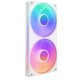 Кулер для корпуса ПК/ Case Cooler NZXT F240 RGB Core (120x120x25mm, 4-pin PWM, RGB, 75.12CFM, 30dBA, 2400RPM, White, Single-Frame RGB Fan Unit)
