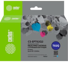-/ Картридж струйный Cactus CS-EPT02Q2 T02Q голуб.пигм. (660мл) для Epson WorkForce Enterprise WF-C2060